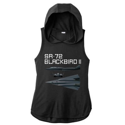 Fun American Military Aviation Sr72 Blackbird Ii In Action. Ladies PosiCharge Tri-Blend Wicking Draft Hoodie Tank