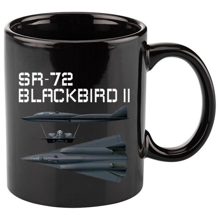 Fun American Military Aviation Sr72 Blackbird Ii In Action. 11oz C Handle Ceramic Mug