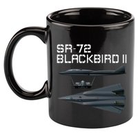 Fun American Military Aviation Sr72 Blackbird Ii In Action. 11oz C Handle Ceramic Mug