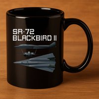 Fun American Military Aviation Sr72 Blackbird Ii In Action. 11oz C Handle Ceramic Mug