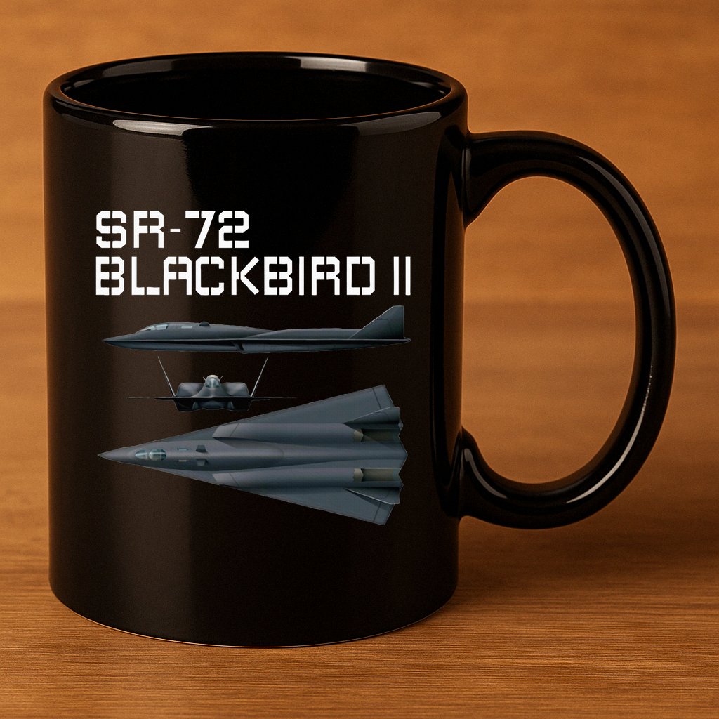 Fun American Military Aviation Sr72 Blackbird Ii In Action. 11oz C Handle Ceramic Mug