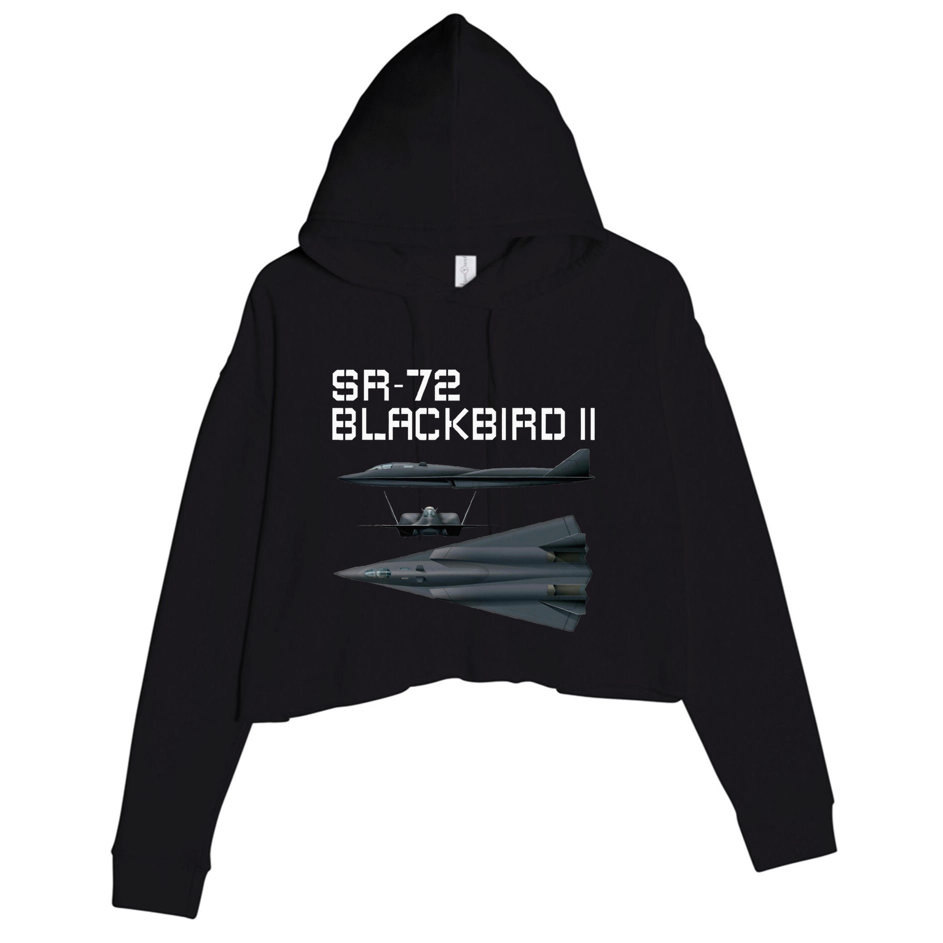 Fun American Military Aviation Sr72 Blackbird Ii In Action. Crop Fleece Hoodie