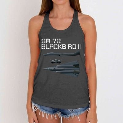 Fun American Military Aviation Sr72 Blackbird Ii In Action. Women's Knotted Racerback Tank