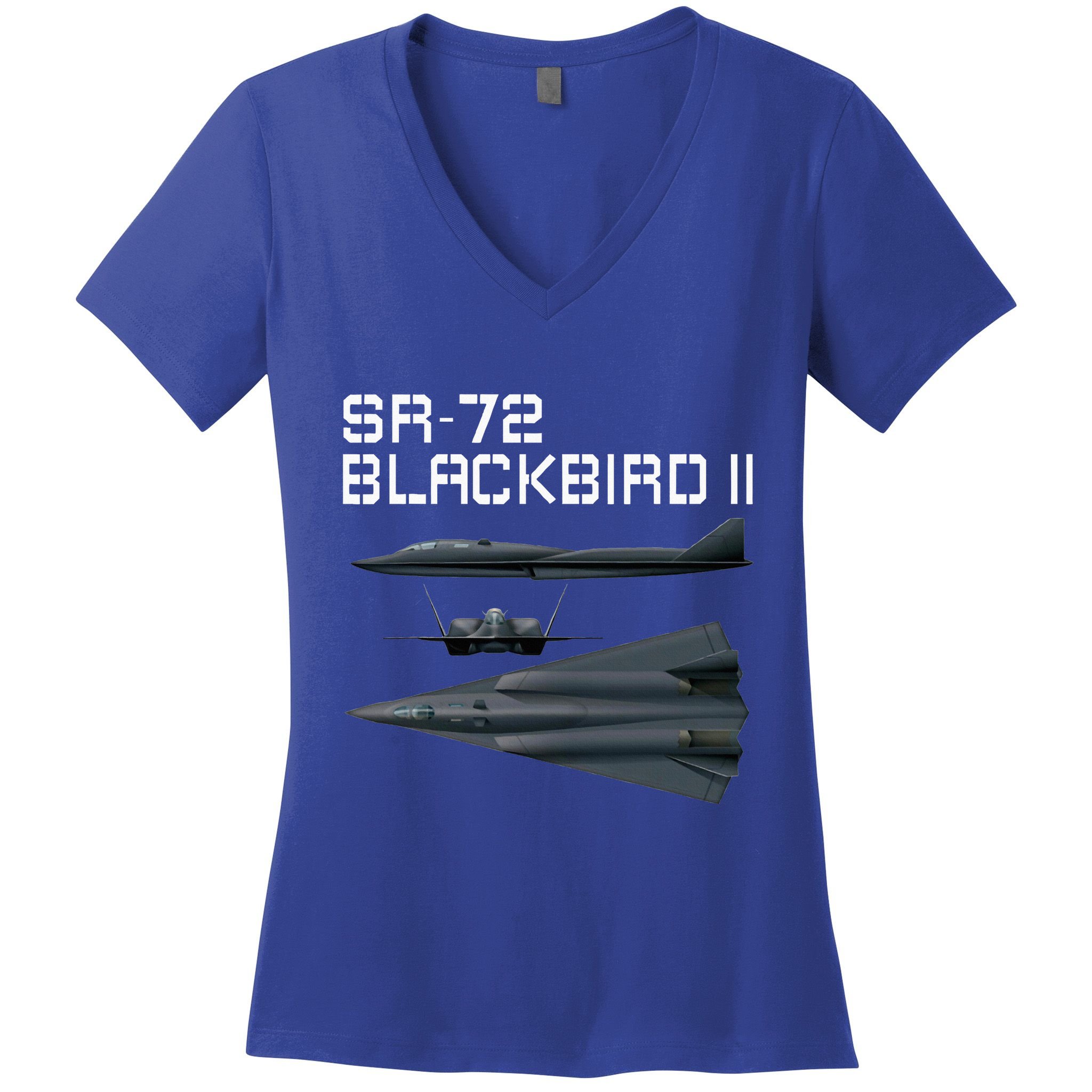 Fun American Military Aviation Sr72 Blackbird Ii In Action. Women's V-Neck T-Shirt