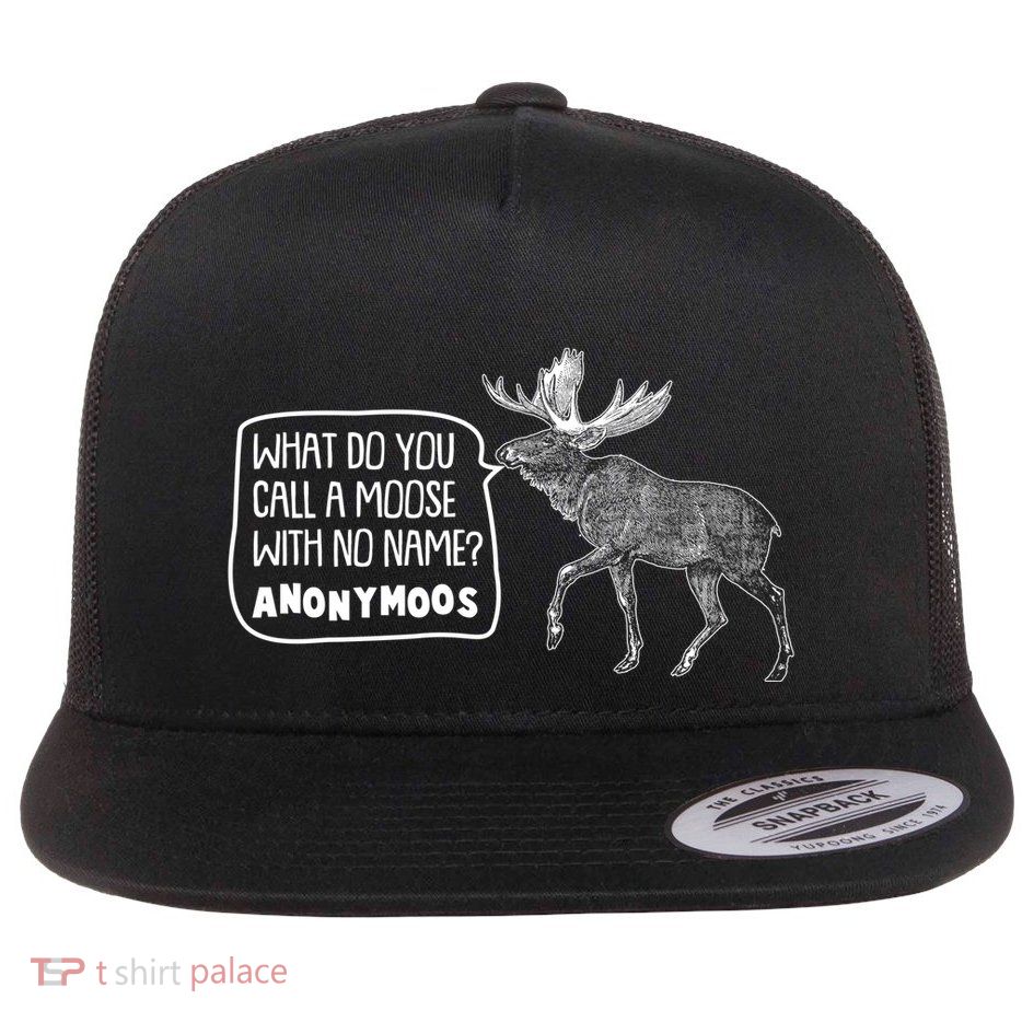 Funny Anonumoos Moose Joke Dad Joke Flat Bill Trucker Hat
