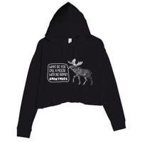 Funny Anonumoos Moose Joke Dad Joke Crop Fleece Hoodie