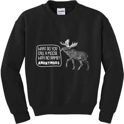 Funny Anonumoos Moose Joke Dad Joke Kids Sweatshirt