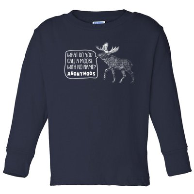 Funny Anonumoos Moose Joke Dad Joke Toddler Long Sleeve Shirt