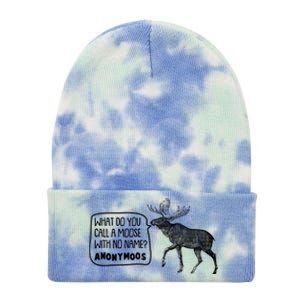 Funny Anonumoos Moose Joke Dad Joke Tie Dye 12in Knit Beanie