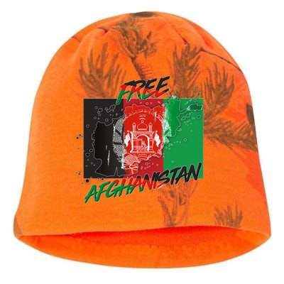 Free Afghanistan Map Distressed Flag Kati - Camo Knit Beanie