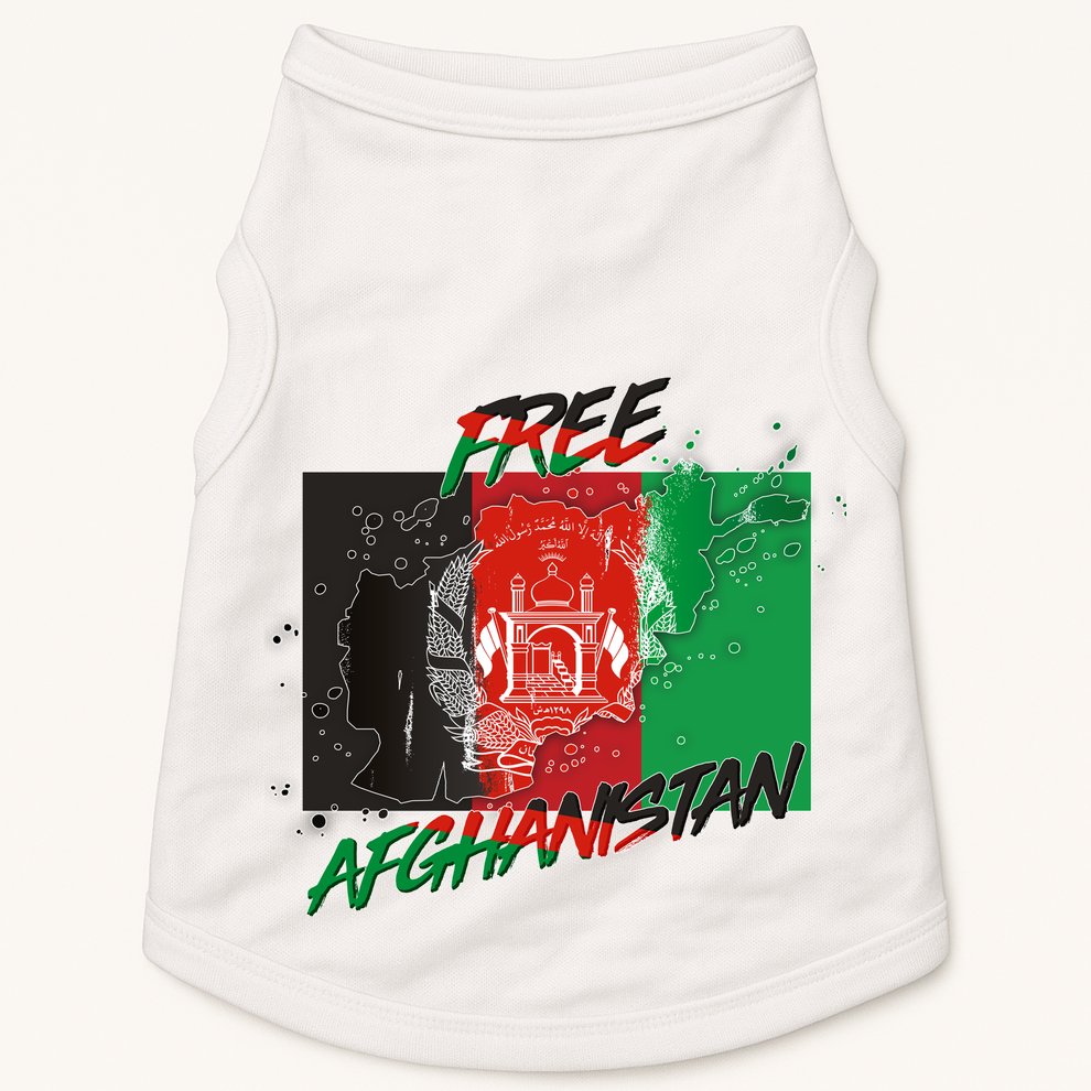 Free Afghanistan Map Distressed Flag Doggie Tank