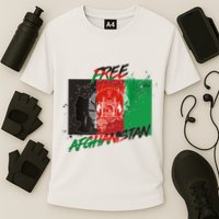 Free Afghanistan Map Distressed Flag Cooling Performance Crew T-Shirt