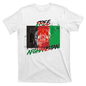 Free Afghanistan Map Distressed Flag T-Shirt