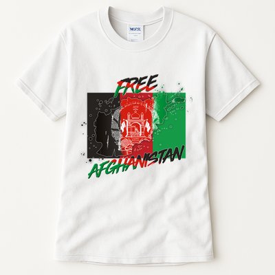 Free Afghanistan Map Distressed Flag Tall T-Shirt