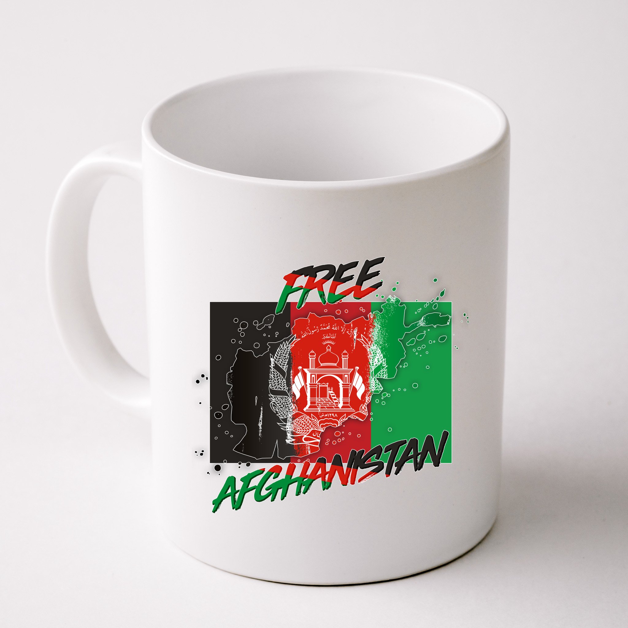 Free Afghanistan Map Distressed Flag Mug