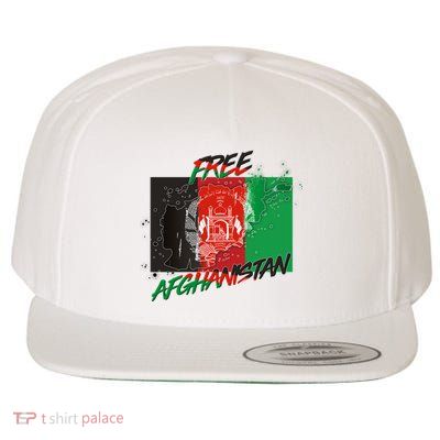 Free Afghanistan Map Distressed Flag Wool Snapback Cap