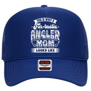 Fintastic Angler Mom Fish Fisher Fishing Fisher Mother Meaningful Gift High Crown Mesh Back Trucker Hat