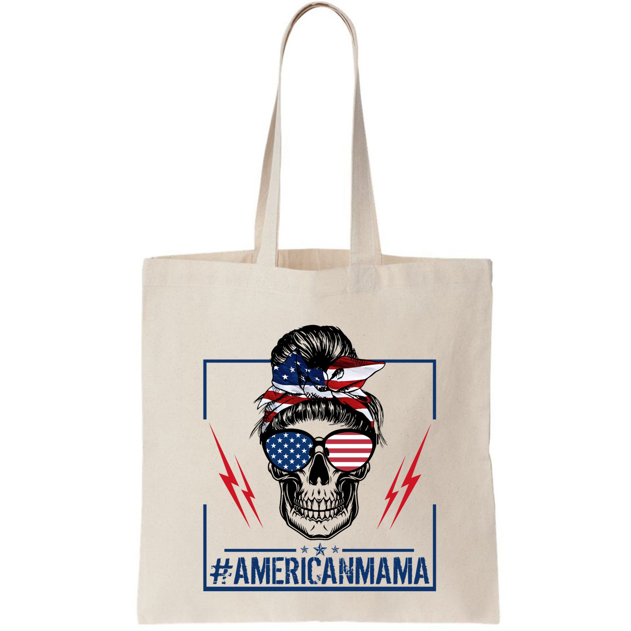 Funny American Mama Patriotic Rocker Skull Mom Gift Bag