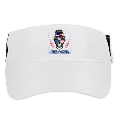 Funny American Mama Patriotic Rocker Skull Mom Gift Adult Drive Performance Visor