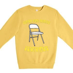 Funny Alabama Meme Video Viral Boat Brawl Folding Chair Premium Crewneck Sweatshirt