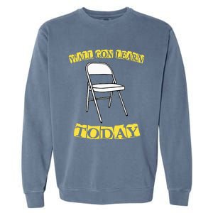 Funny Alabama Meme Video Viral Boat Brawl Folding Chair Garment-Dyed Sweatshirt