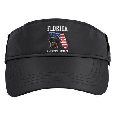 Florida America's Mullet Funny Patriotic American Flag Adult Drive Performance Visor