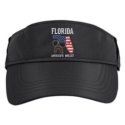 Florida America's Mullet Funny Patriotic American Flag Adult Drive Performance Visor