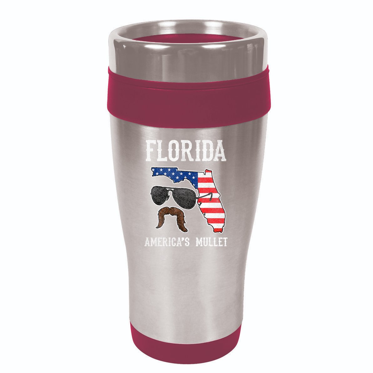 Florida America's Mullet Funny Patriotic American Flag 16oz Travel Tumbler