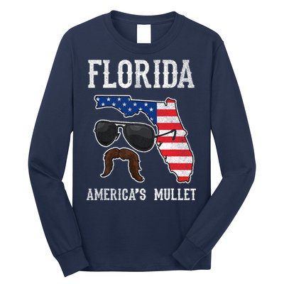Florida America's Mullet Funny Patriotic American Flag Long Sleeve Shirt