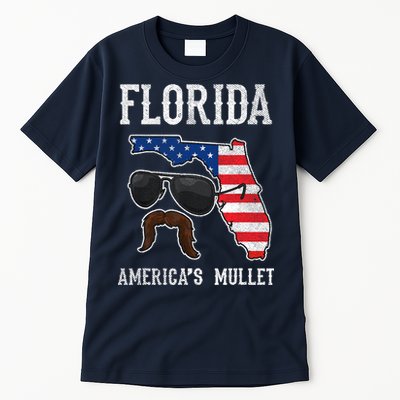 Florida America's Mullet Funny Patriotic American Flag Tall T-Shirt