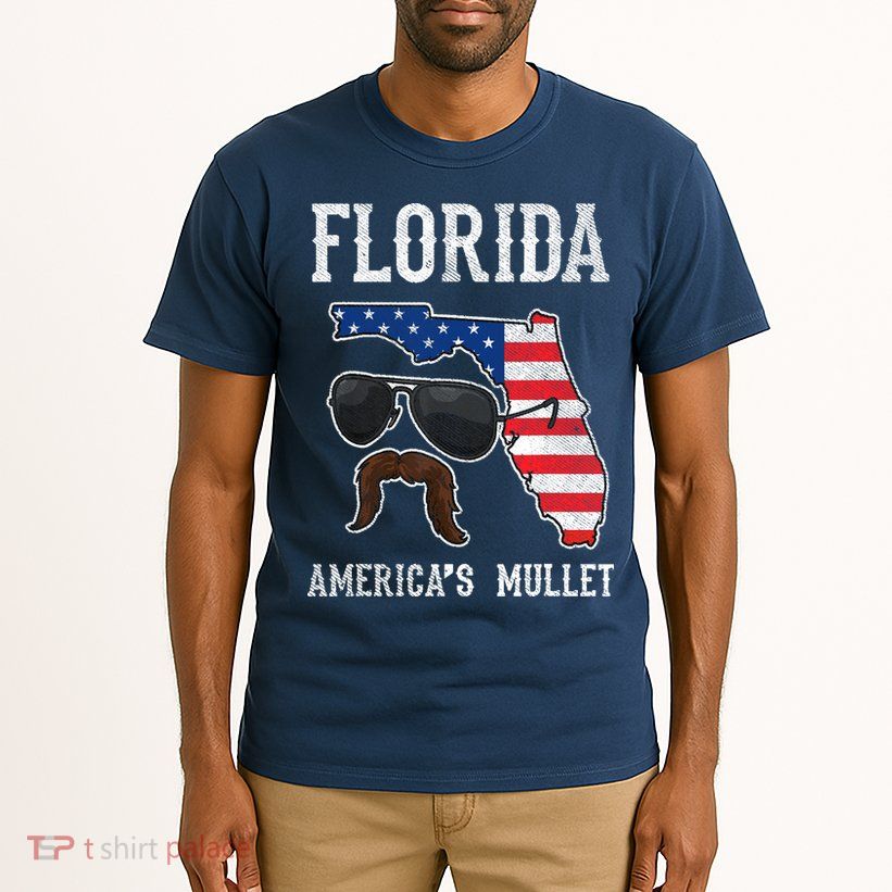 Florida America's Mullet Funny Patriotic American Flag Tall T-Shirt