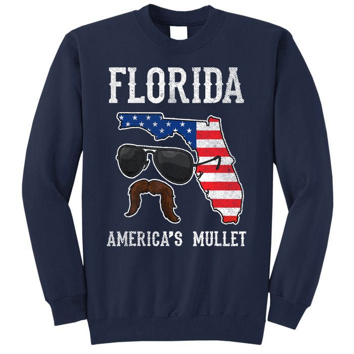 Florida America's Mullet Funny Patriotic American Flag Tall Sweatshirt