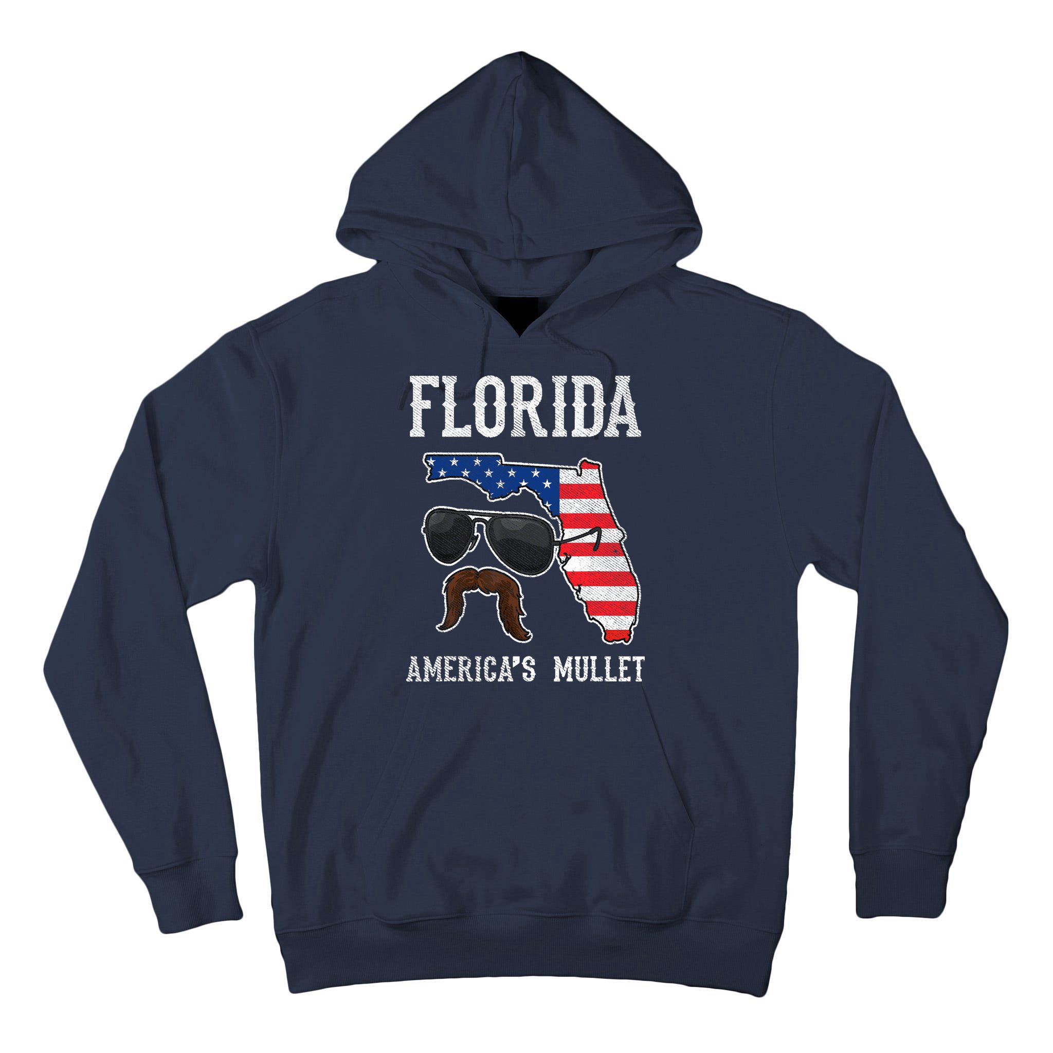 Florida America's Mullet Funny Patriotic American Flag Tall Hoodie