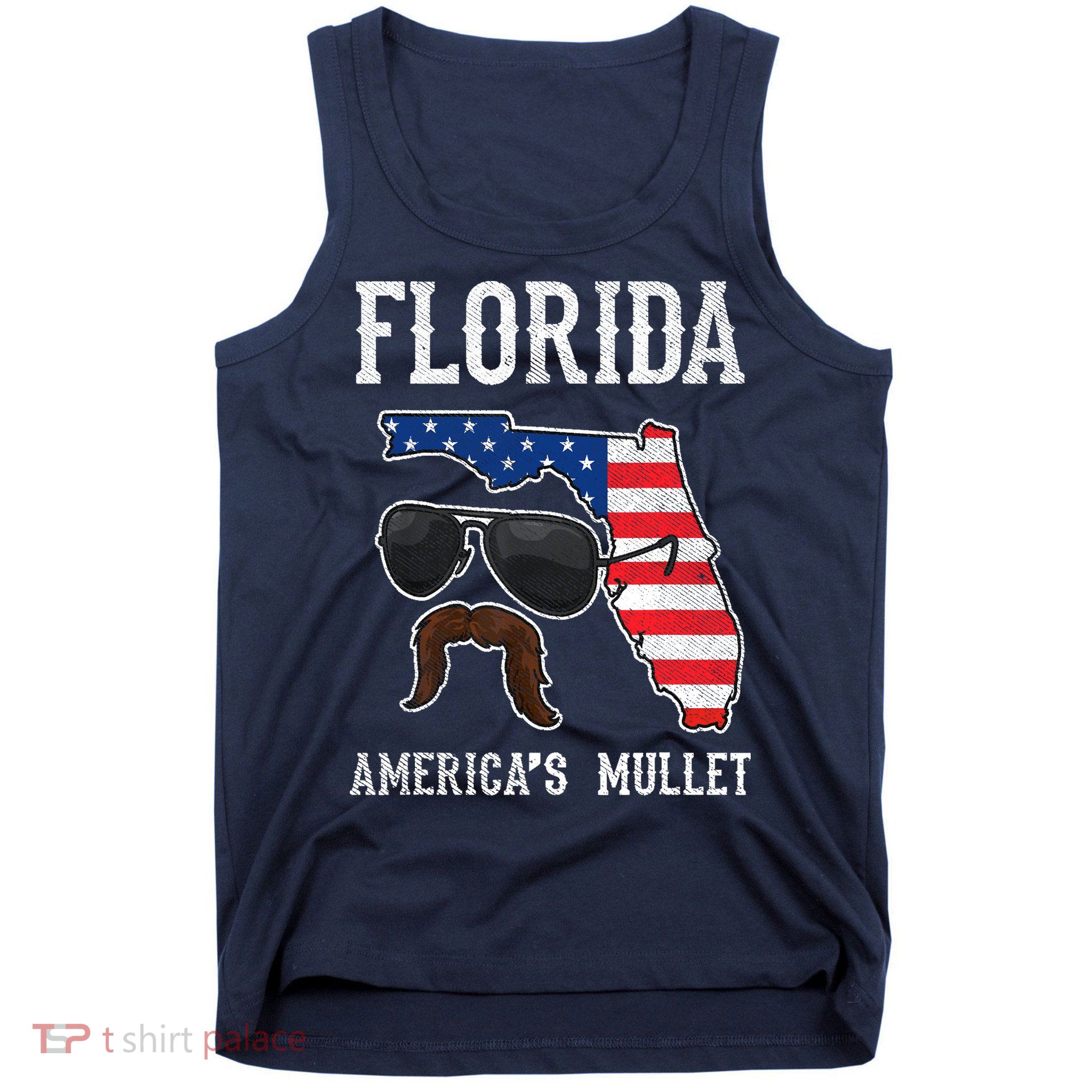 Florida America's Mullet Funny Patriotic American Flag Tank Top