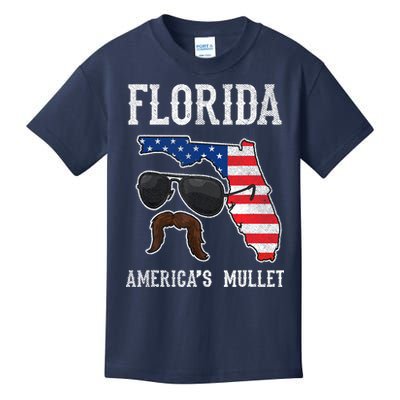 Florida America's Mullet Funny Patriotic American Flag Kids T-Shirt