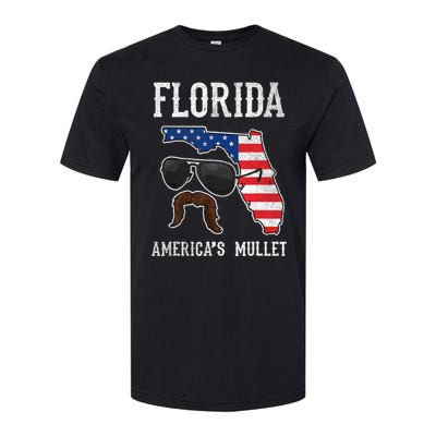 Florida America's Mullet Funny Patriotic American Flag Softstyle® CVC T-Shirt