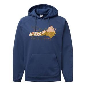 Floral Appalachian Map Not Just Strong Appalachian Pride Performance Fleece Hoodie