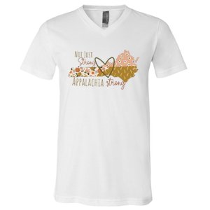 Floral Appalachian Map Not Just Strong Appalachian Pride V-Neck T-Shirt