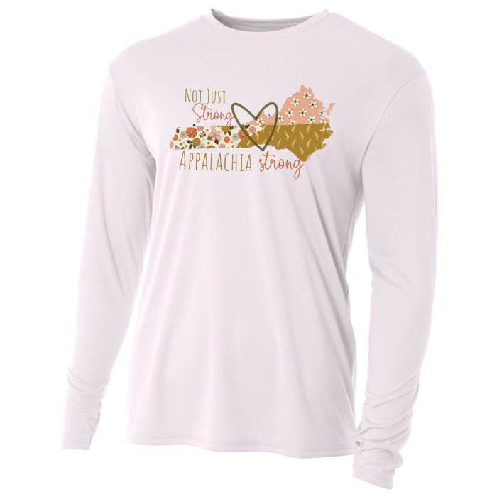 Floral Appalachian Map Not Just Strong Appalachian Pride Cooling Performance Long Sleeve Crew