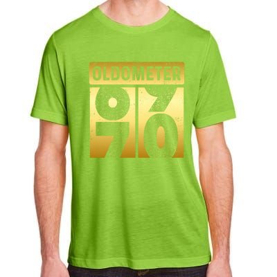 Funny Auto Mechanic Birthday 70th Turning 70 Golden Odometer Great Gift Adult ChromaSoft Performance T-Shirt