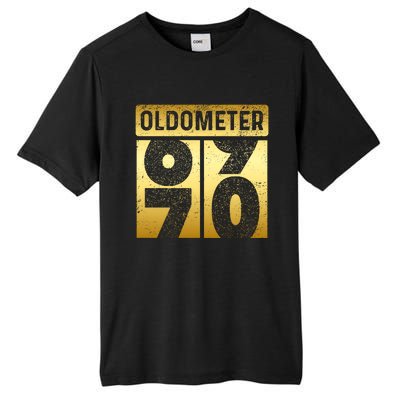 Funny Auto Mechanic Birthday 70th Turning 70 Golden Odometer Great Gift Tall Fusion ChromaSoft Performance T-Shirt