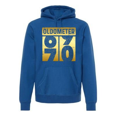 Funny Auto Mechanic Birthday 70th Turning 70 Golden Odometer Great Gift Premium Hoodie