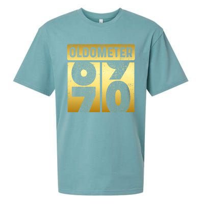 Funny Auto Mechanic Birthday 70th Turning 70 Golden Odometer Great Gift Sueded Cloud Jersey T-Shirt