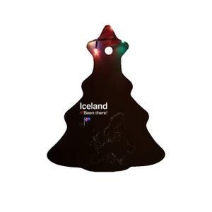 Flag And Map Of Iceland Ceramic Tree Ornament