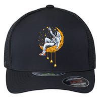 Funny Astronaut Moon Planets Colorful Space Graphic Flexfit Unipanel Trucker Cap