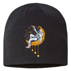 Funny Astronaut Moon Planets Colorful Space Graphic Sustainable Beanie