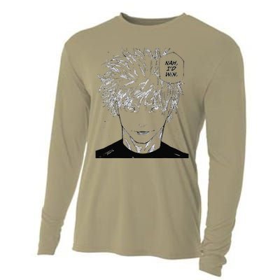 Funny Anime Meme Nah ID Win Reference Gojo Cooling Performance Long Sleeve Crew