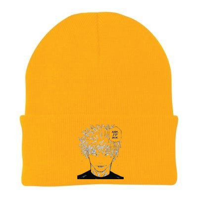 Funny Anime Meme Nah ID Win Reference Gojo Gift Knit Cap Winter Beanie