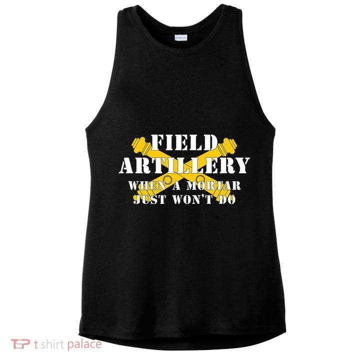 Field Artillery Mortar Won't Do United States Army Veteran Ladies PosiCharge Tri-Blend Wicking Tank