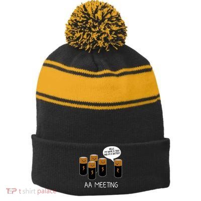Funny Aa Meeting. Hi! My Name Is Todd And IM A Battery Stripe Pom Pom Beanie